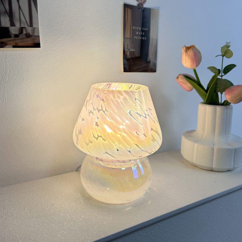 Oval Glass Living Room Table Lamp