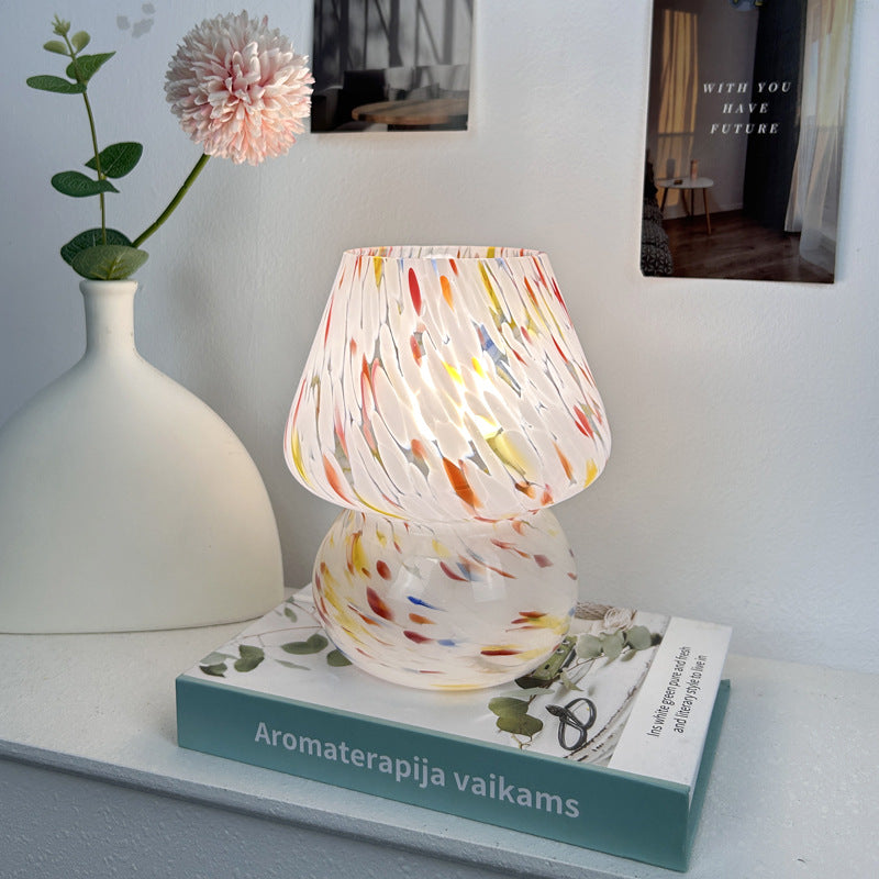 Oval Glass Living Room Table Lamp