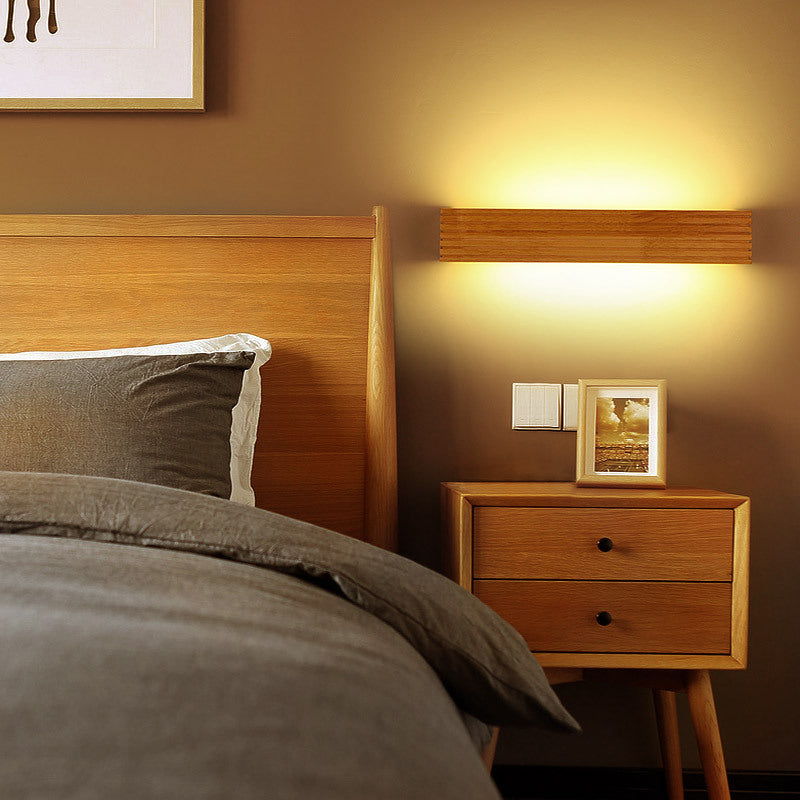 Rectangular Wood Acrylic Living Wall Lamp