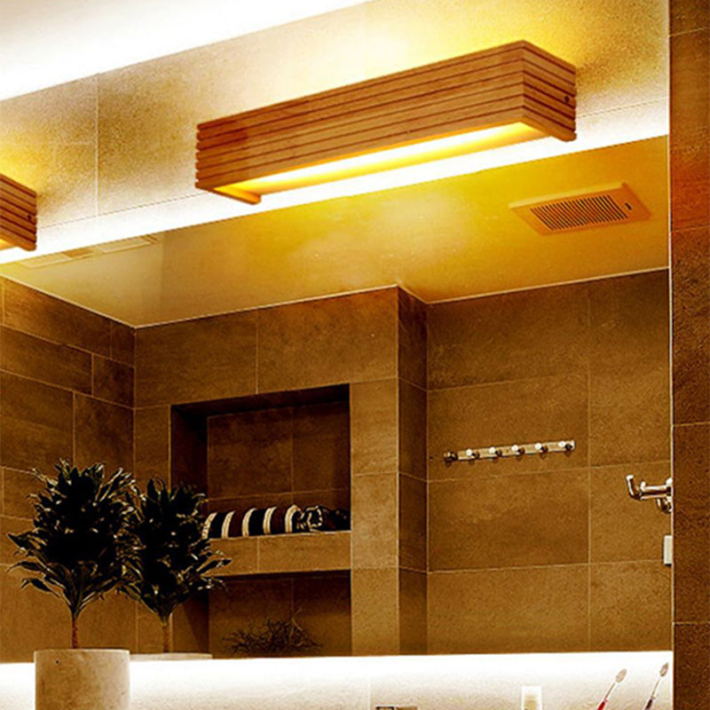 Rectangular Wood Acrylic Living Wall Lamp