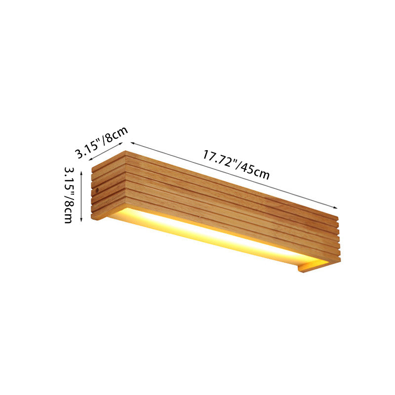 Rectangular Wood Acrylic Living Wall Lamp