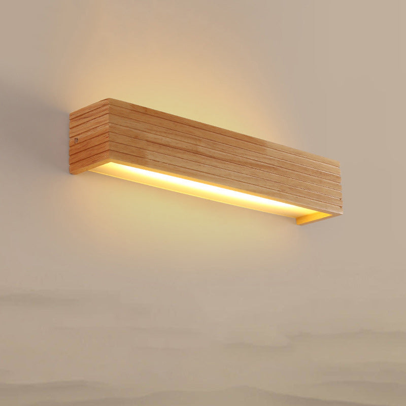 Rectangular Wood Acrylic Living Wall Lamp
