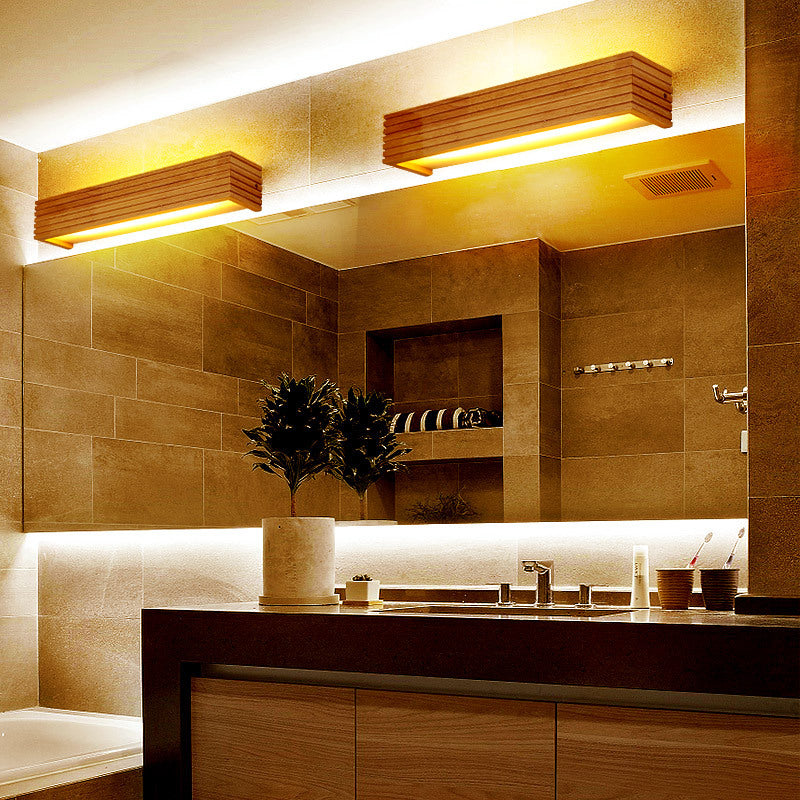 Rectangular Wood Acrylic Living Wall Lamp