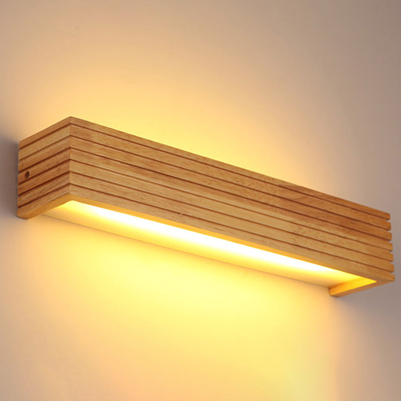 Rectangular Wood Acrylic Living Wall Lamp