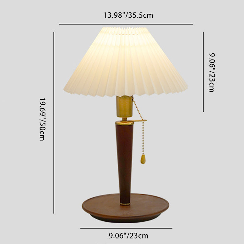 Dome Iron Wood Fabric Table Lamp