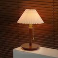 Dome Iron Wood Fabric Table Lamp