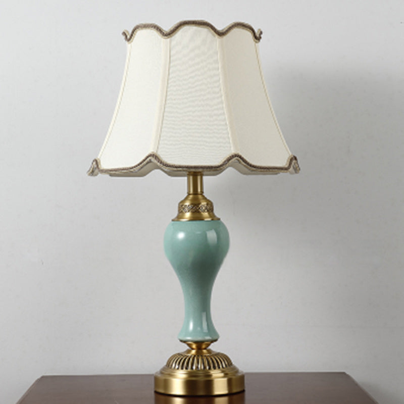 Drum Copper Ceramic Fabric Table Lamp