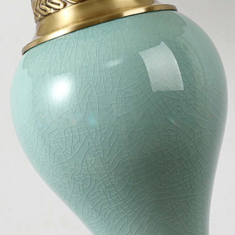 Drum Copper Ceramic Fabric Table Lamp