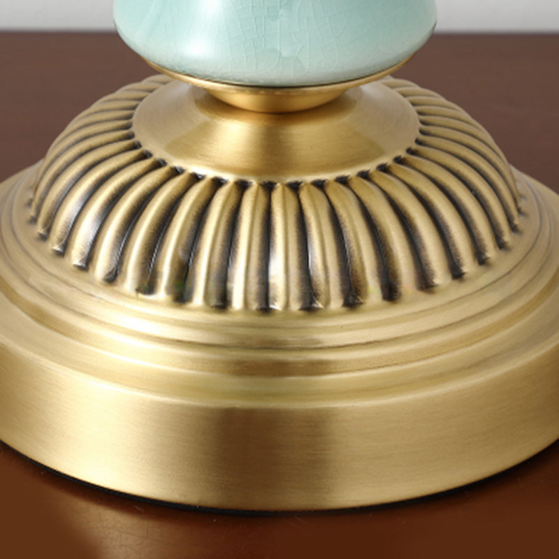 Drum Copper Ceramic Fabric Table Lamp