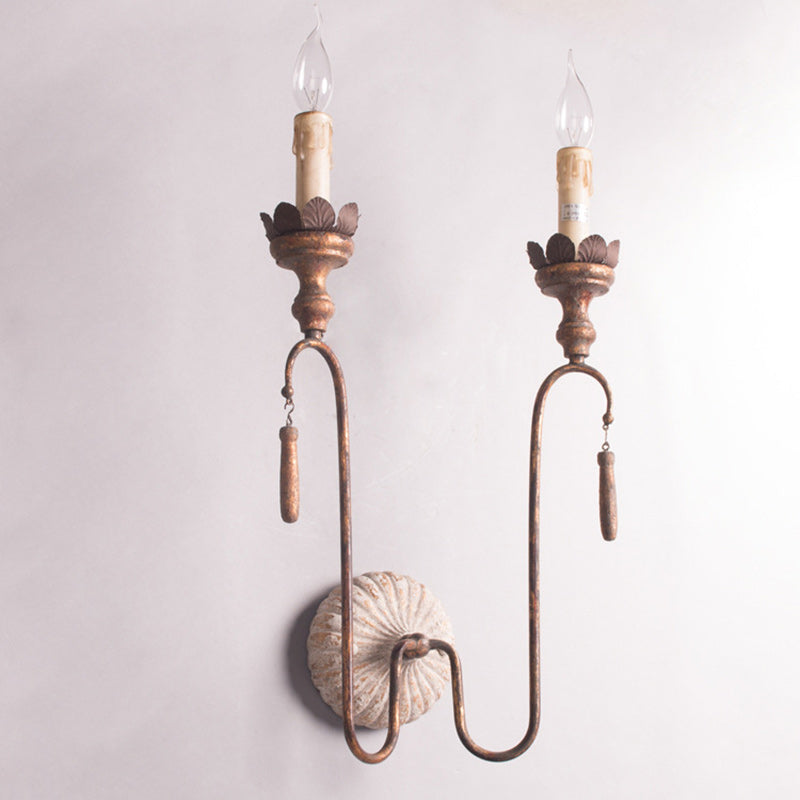 Column Iron Living Room 2-Light Wall Lamp