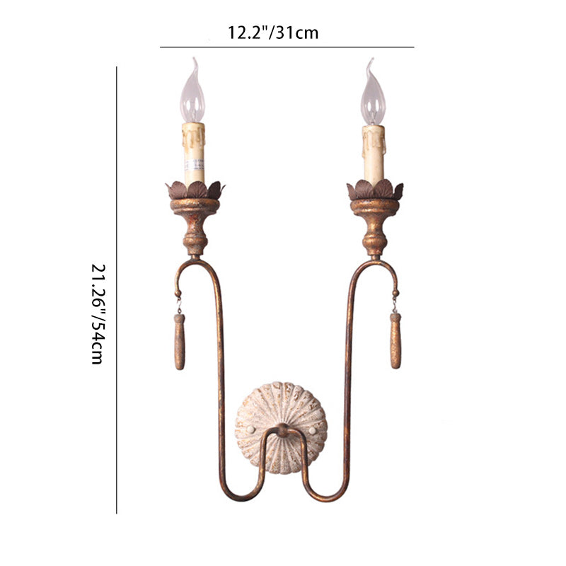 Column Iron Living Room 2-Light Wall Lamp