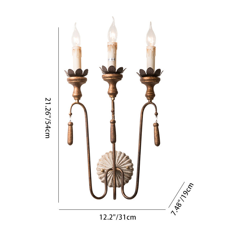Column Iron Living Room 2-Light Wall Lamp
