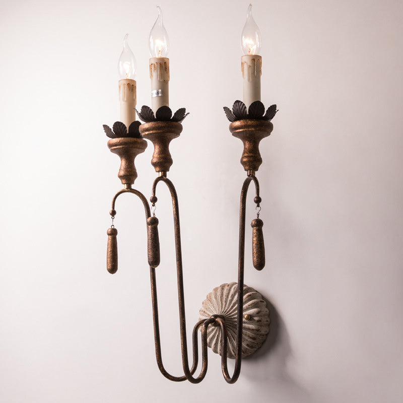 Column Iron Living Room 2-Light Wall Lamp