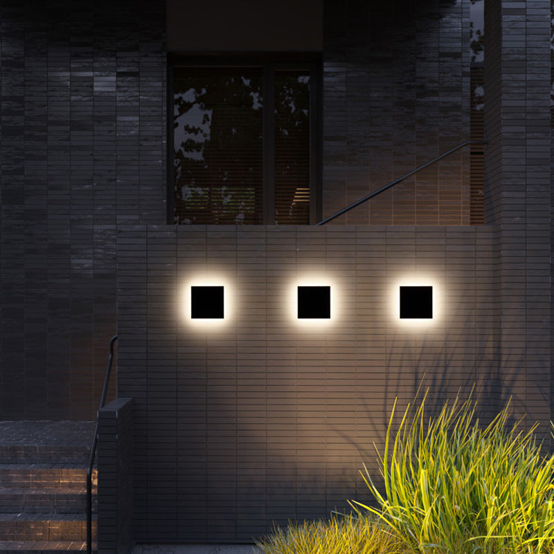 Square Aluminum Living Room Wall Lamp