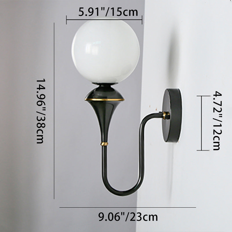 Globe Copper Glass Living Wall Lamp