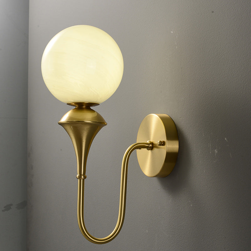 Globe Copper Glass Living Wall Lamp