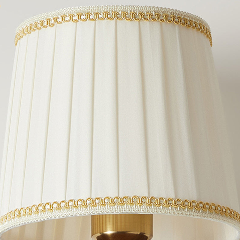 Drum Iron Wood Fabric Wall Lamp