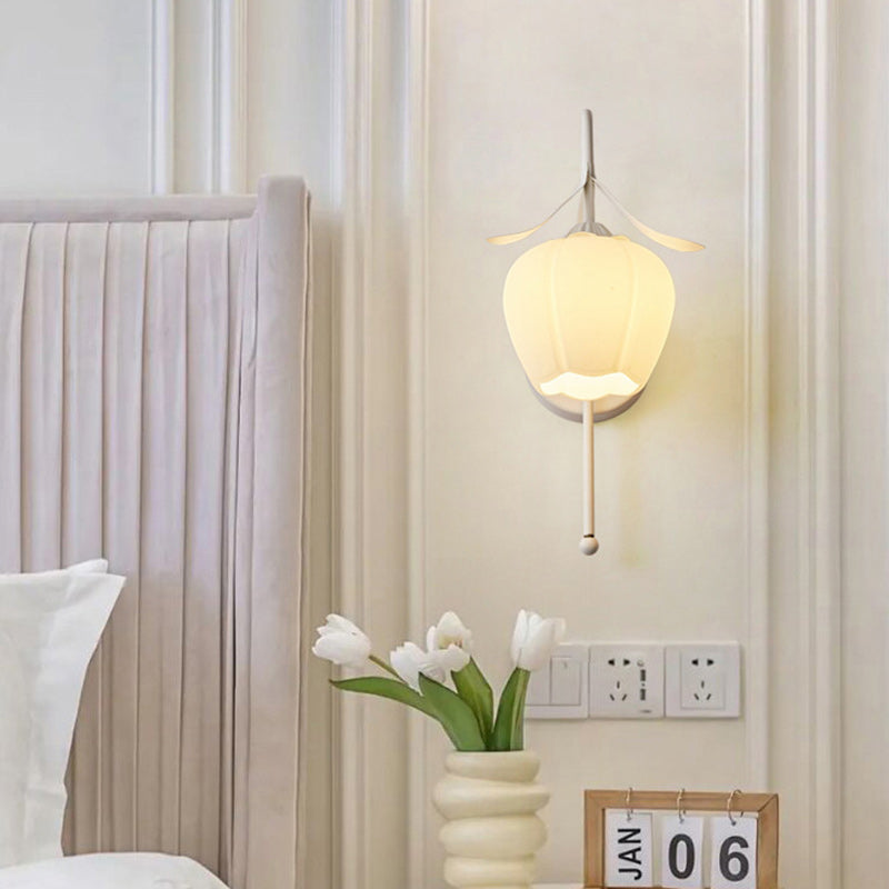 Flower Iron Glass Living Wall Lamp