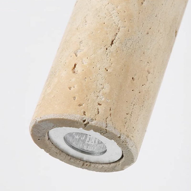 Column Wood Stone Living Wall Lamp