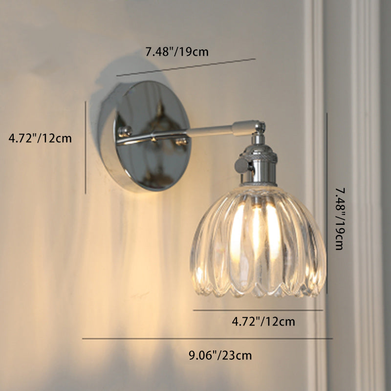 Drum Iron Glass Living Wall Lamp