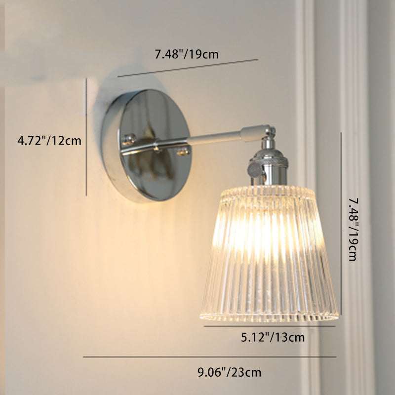 Drum Iron Glass Living Wall Lamp