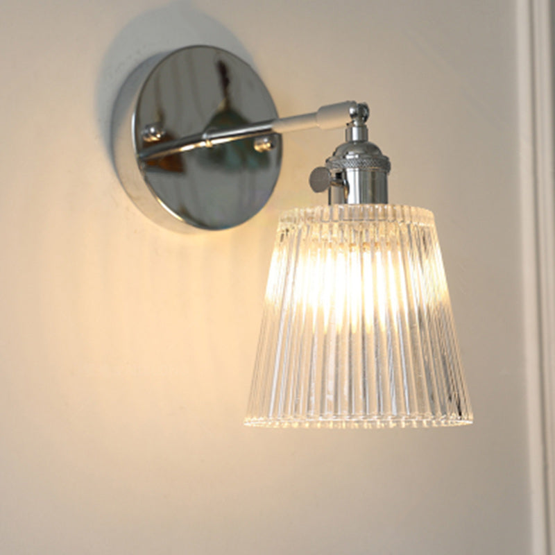 Drum Iron Glass Living Wall Lamp