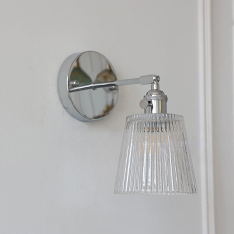 Drum Iron Glass Living Wall Lamp
