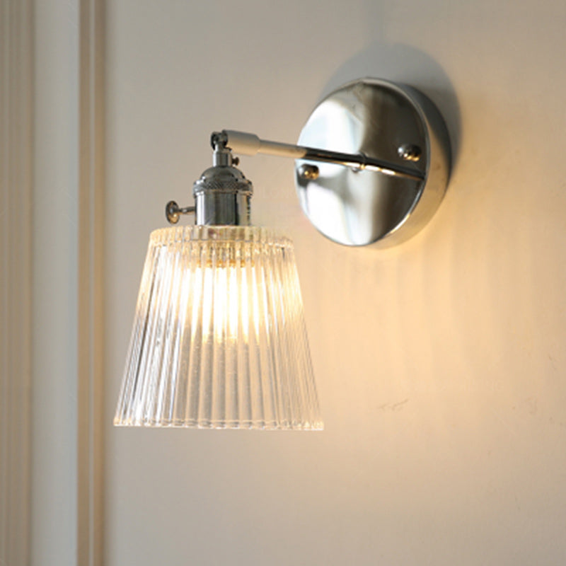 Drum Iron Glass Living Wall Lamp