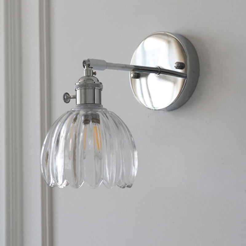 Drum Iron Glass Living Wall Lamp