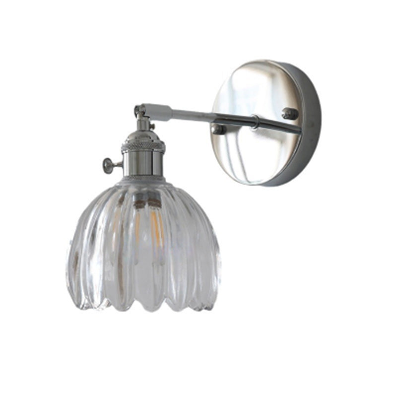 Drum Iron Glass Living Wall Lamp