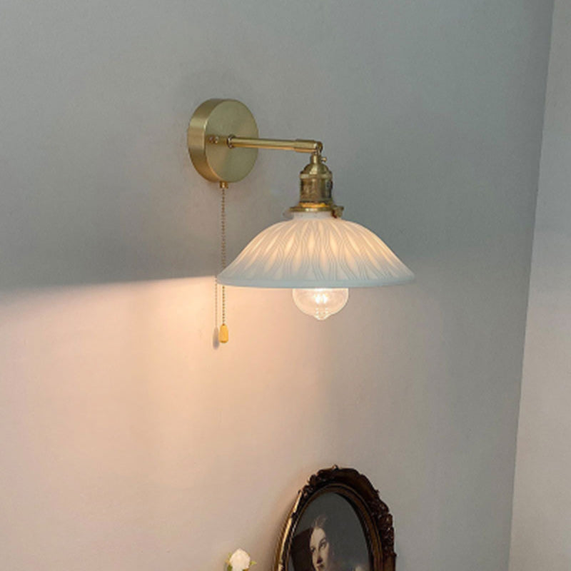 Round Copper Ceramic Living Wall Lamp
