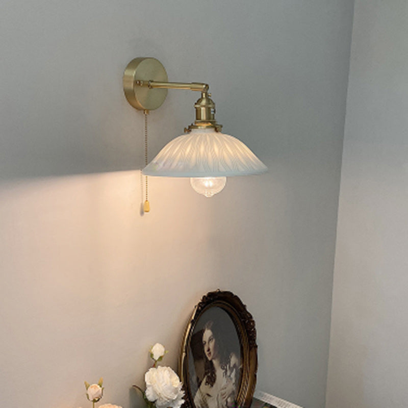 Round Copper Ceramic Living Wall Lamp