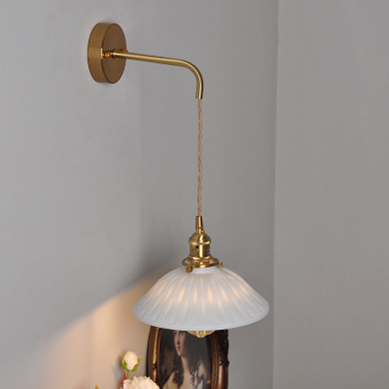 Round Copper Ceramic Living Wall Lamp