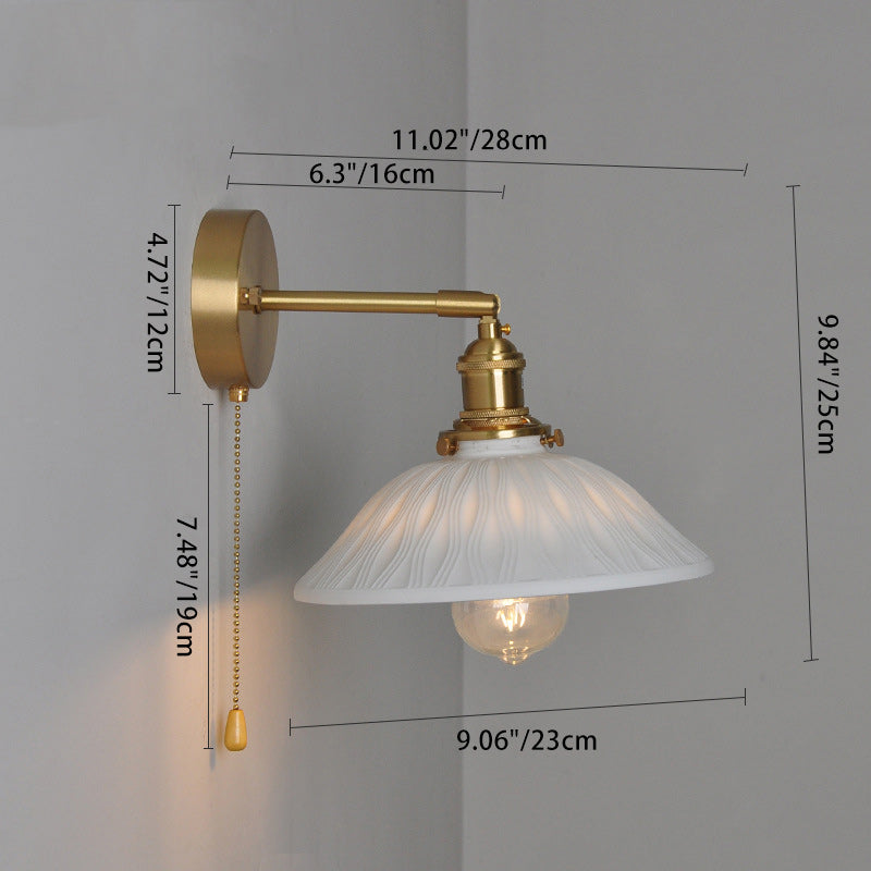 Round Copper Ceramic Living Wall Lamp