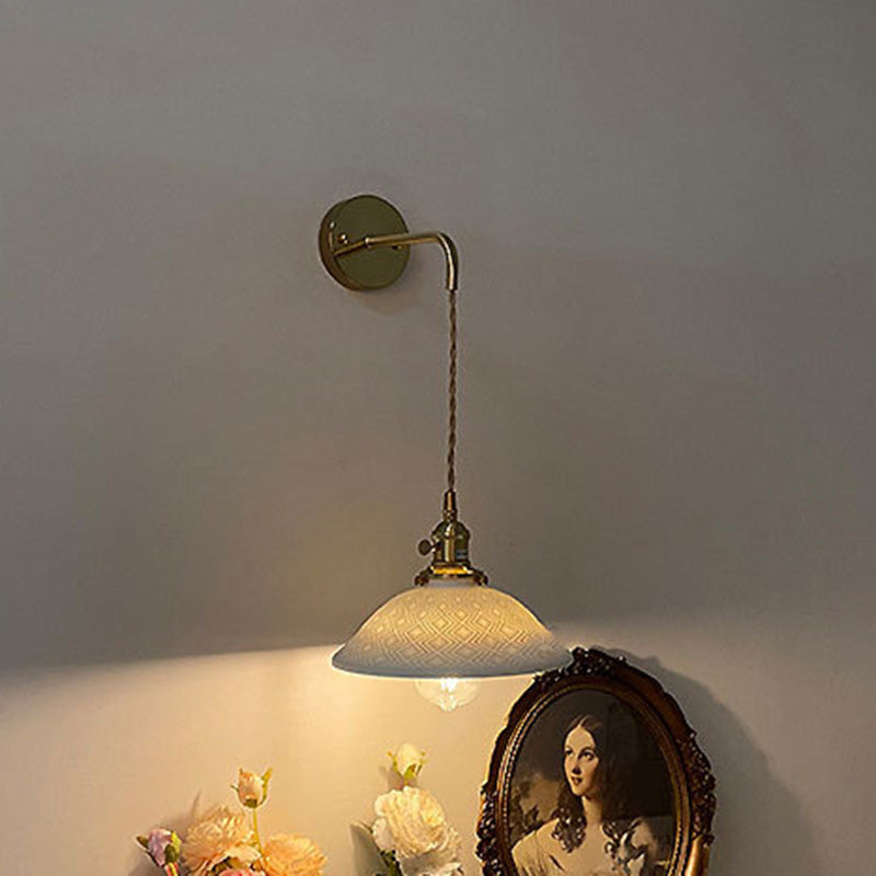 Round Copper Ceramic Living Wall Lamp