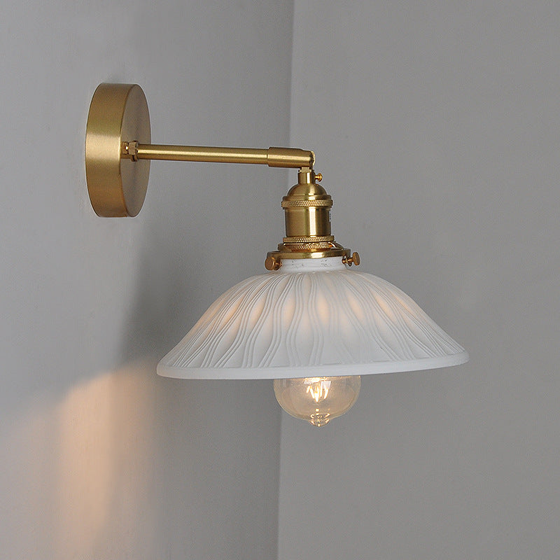 Round Copper Ceramic Living Wall Lamp