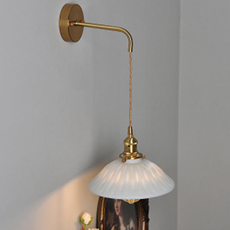 Round Copper Ceramic Living Wall Lamp