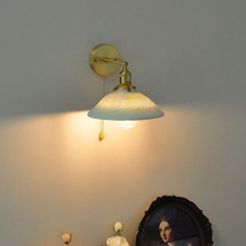 Round Copper Ceramic Living Wall Lamp