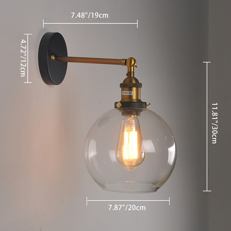 Globe Aluminum Glass Living Wall Lamp