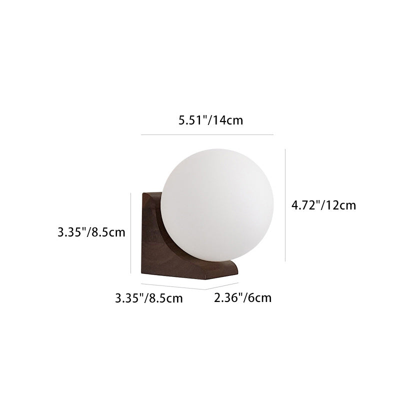 Globe Wood Glass Living Wall Lamp