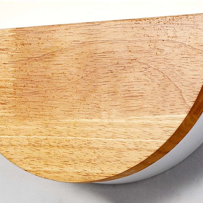 Round Wood Acrylic Living Wall Lamp