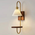 Drum Wood Iron Ceramic Wall Lamp