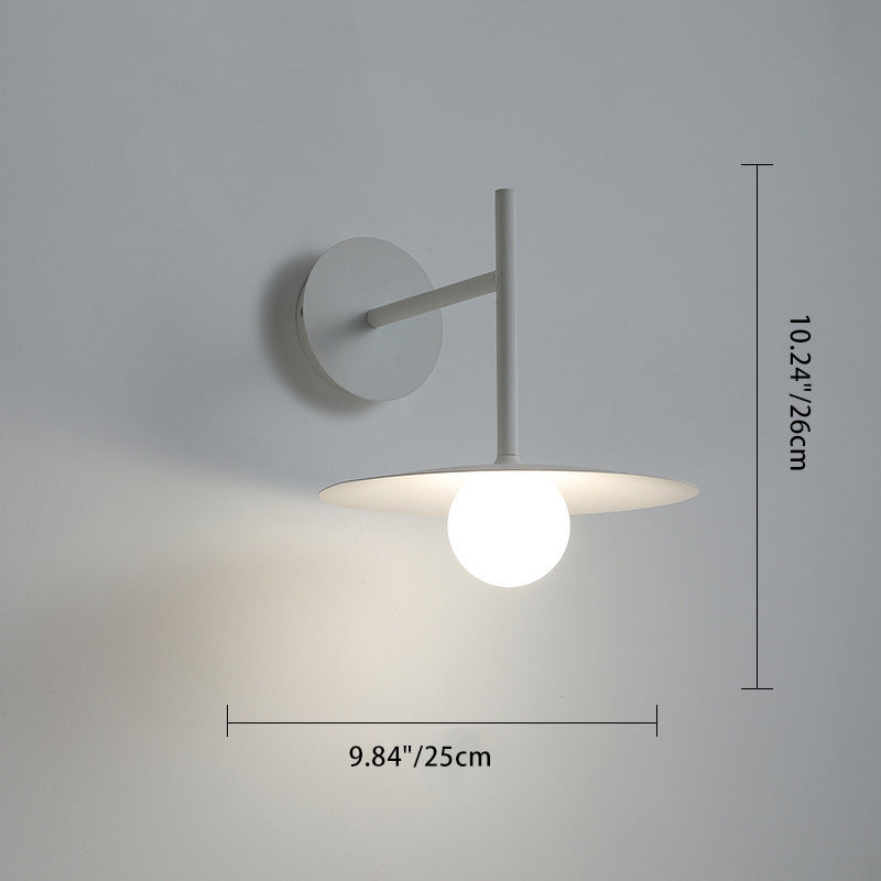 Round Iron Glass Living Wall Lamp