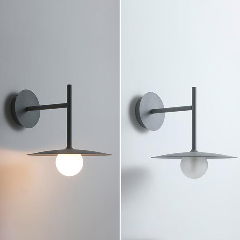 Round Iron Glass Living Wall Lamp