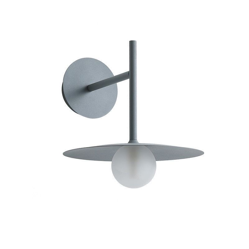 Round Iron Glass Living Wall Lamp