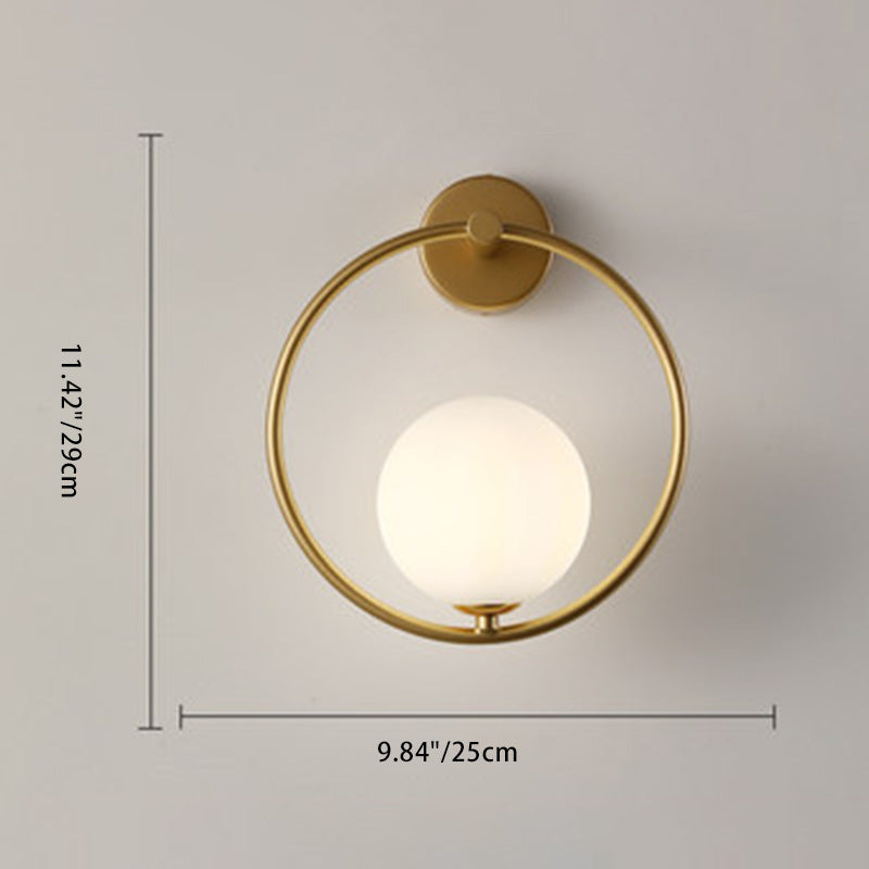 Globe Iron Glass Living Wall Lamp