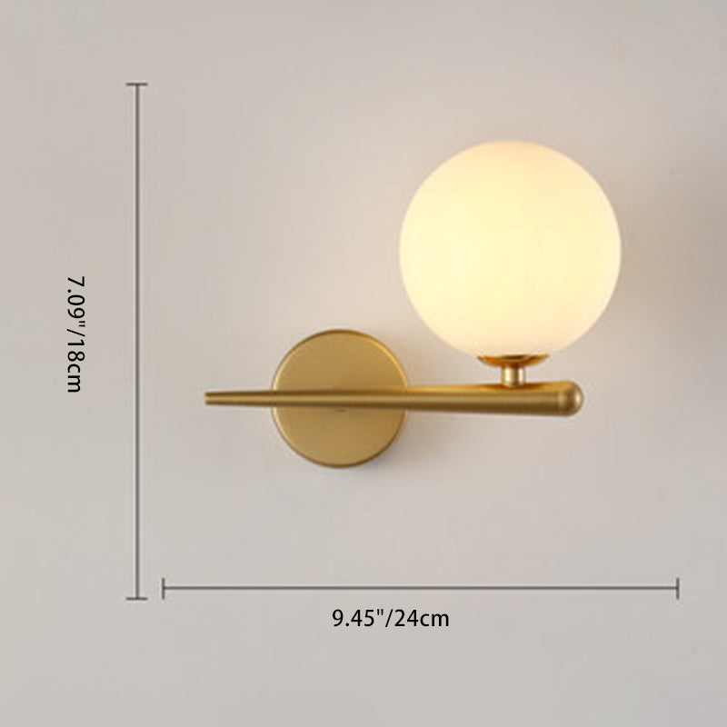 Globe Iron Glass Living Wall Lamp