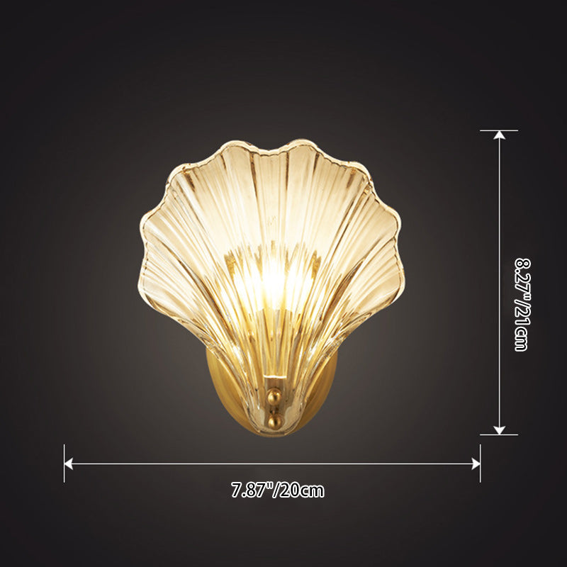 Shell Copper Glass Living Wall Lamp
