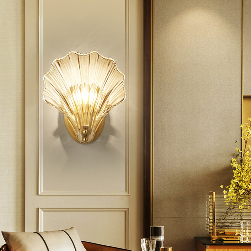 Shell Copper Glass Living Wall Lamp