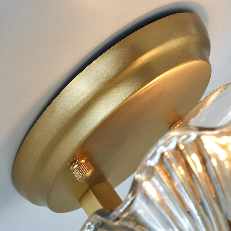 Shell Copper Glass Living Wall Lamp